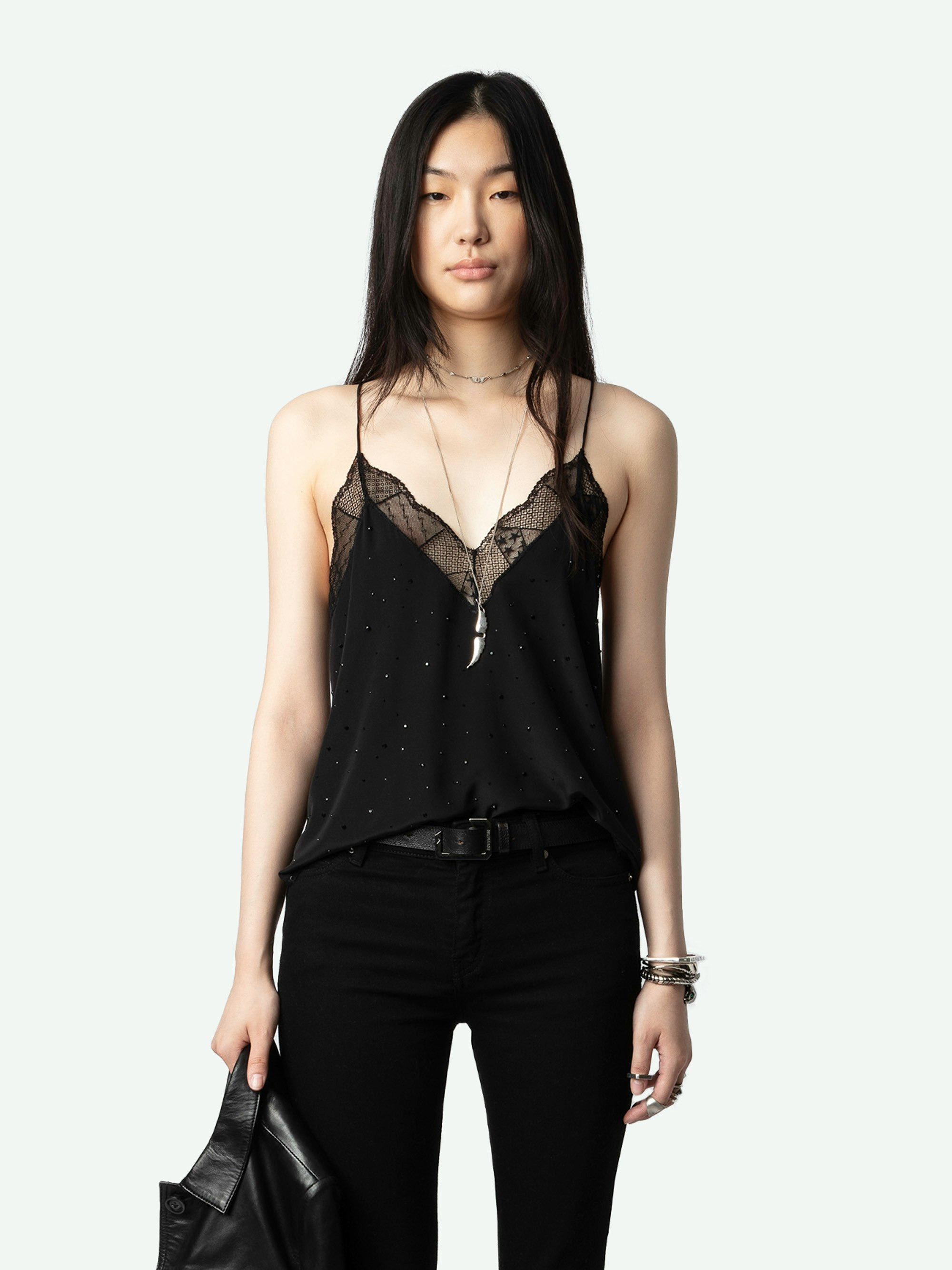 Christy Diamanté Silk Camisole - 4