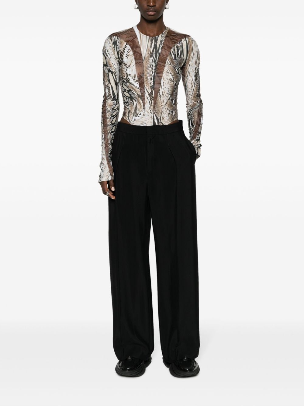Illusion sheer-panelled bodysuit - 2