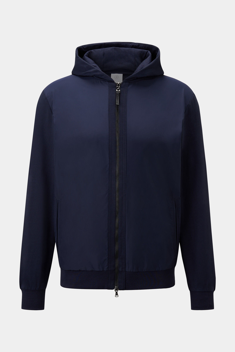 Devon hybrid jersey jacket in Navy blue 1