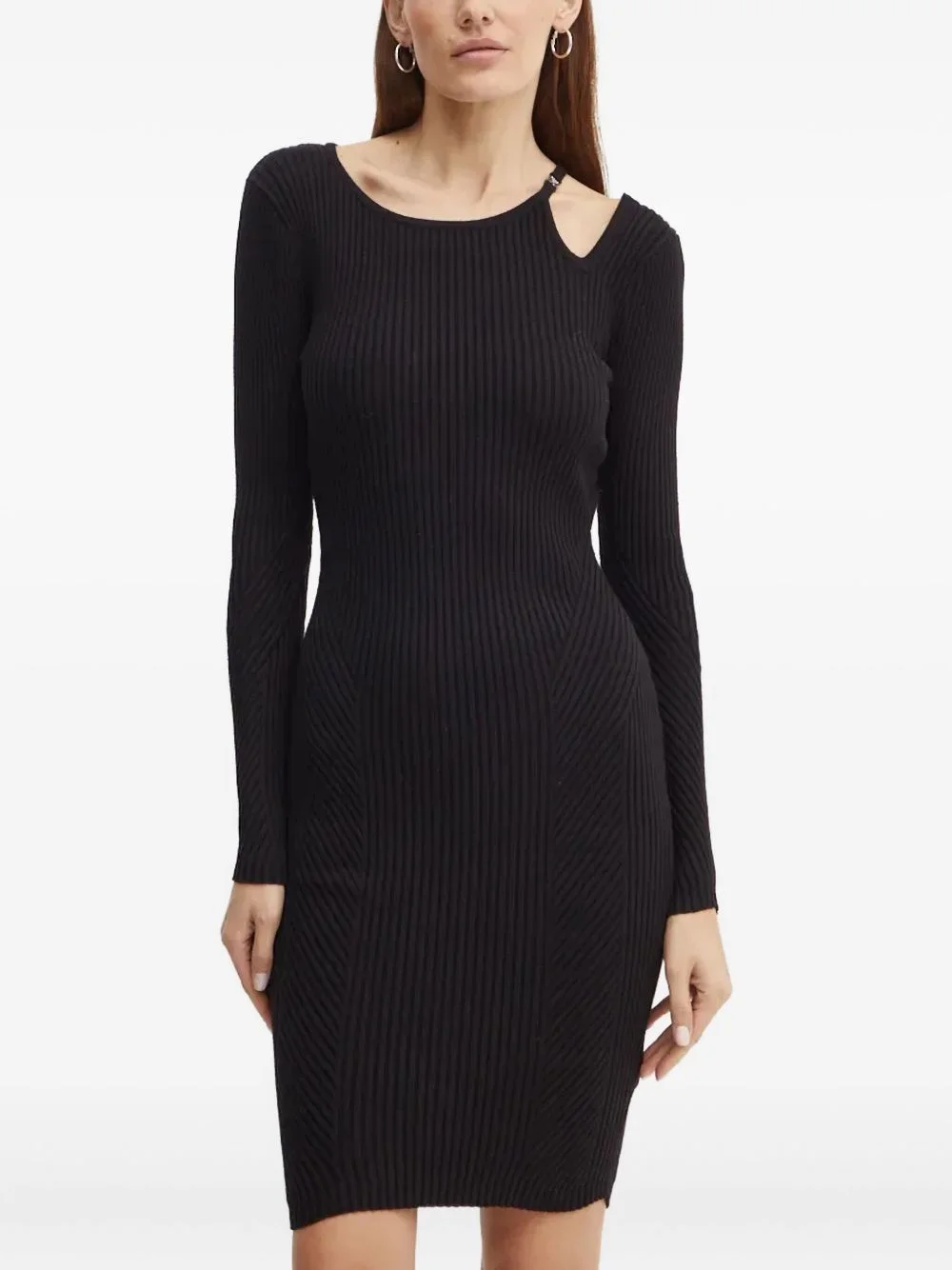 cut-out ribbed midi dress - 1