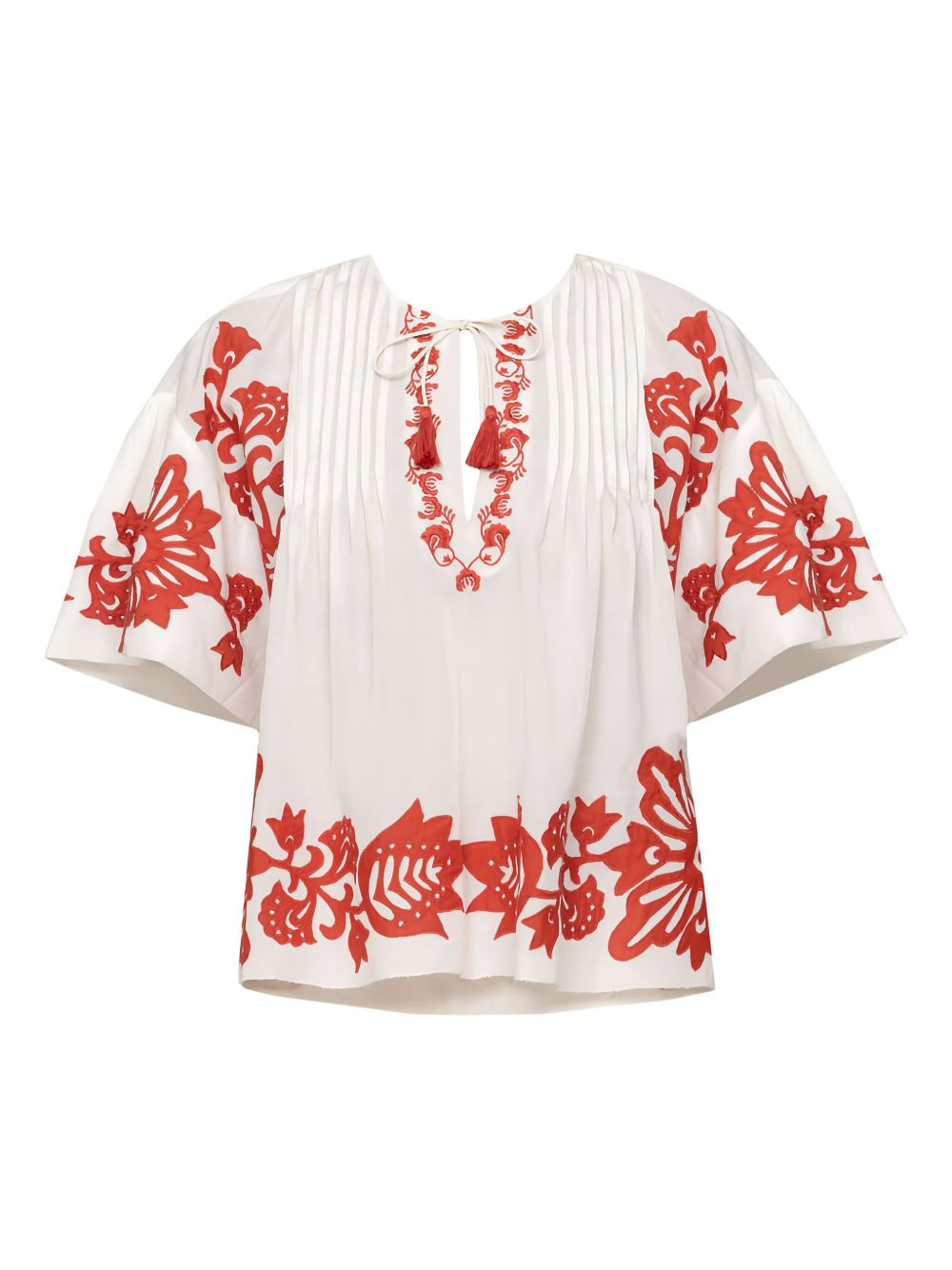 Liliana pleated embroidered blouse - 1