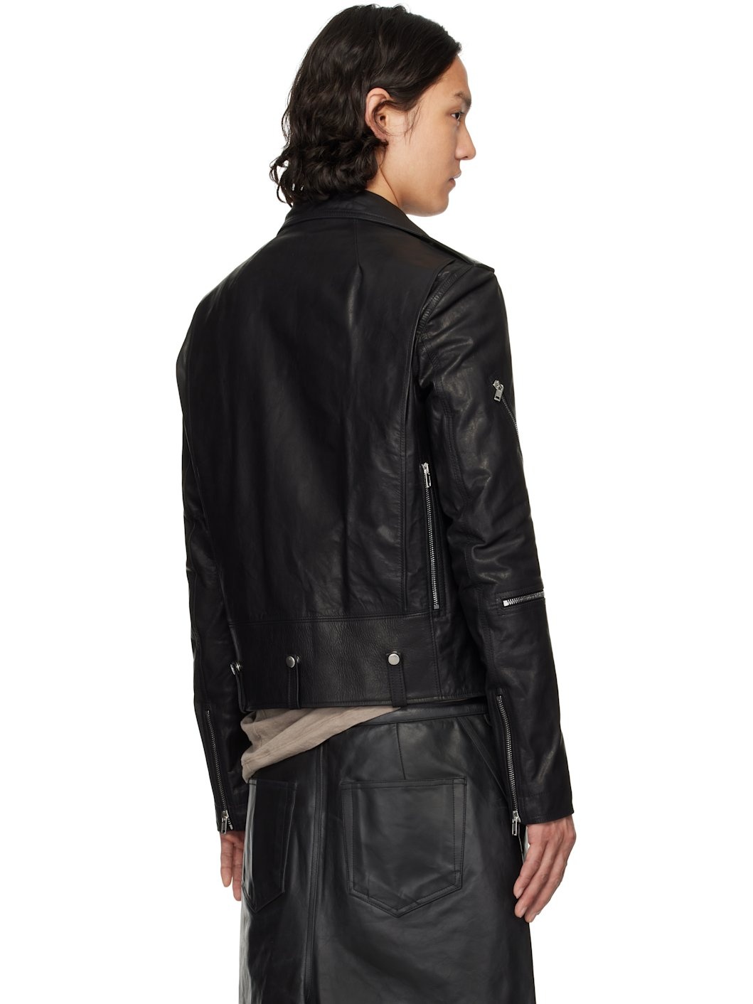 Black Hollywood Bauhaus Stooges Leather Jacket - 3