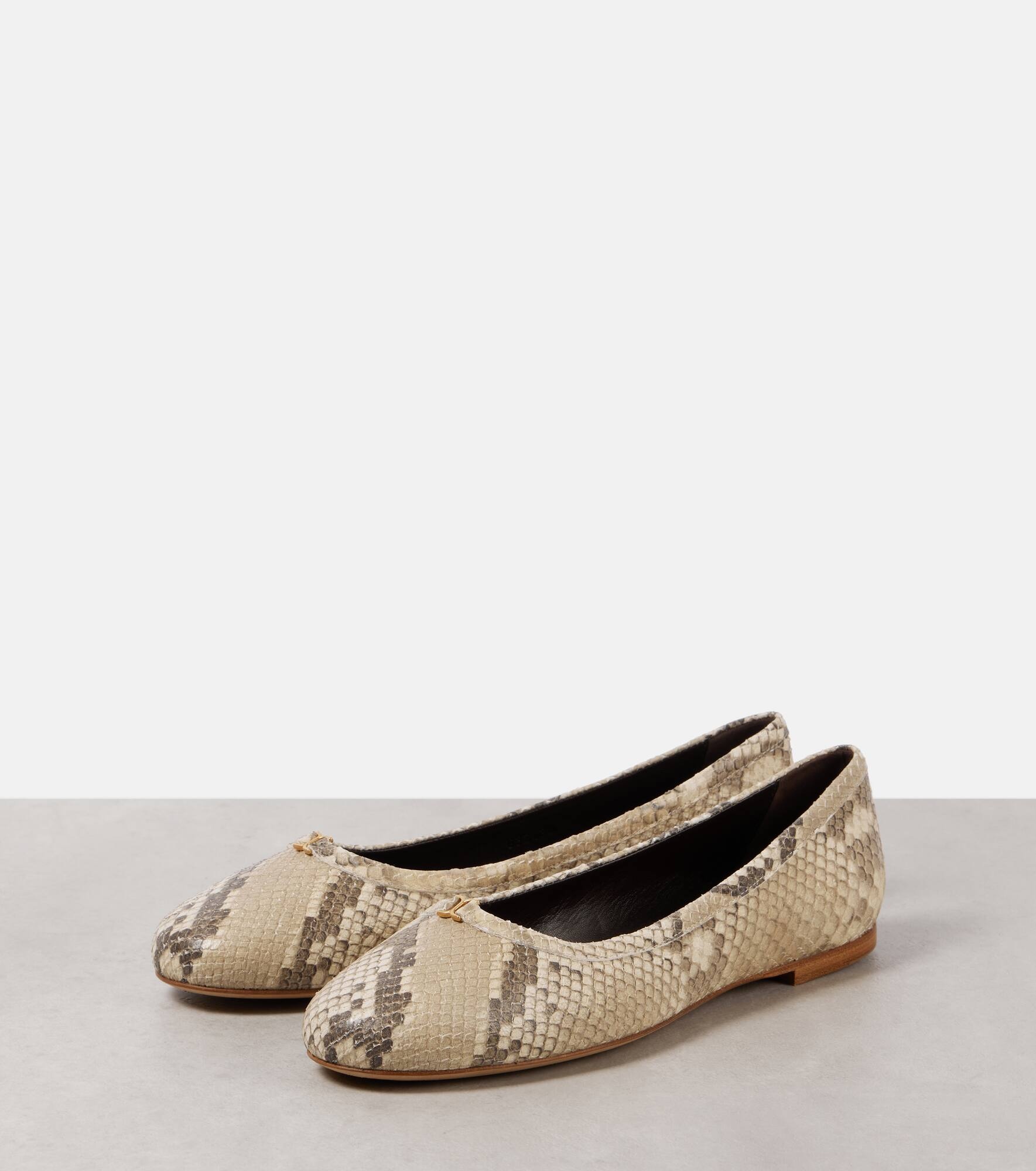 Marcie snake-effect leather ballet flats - 5