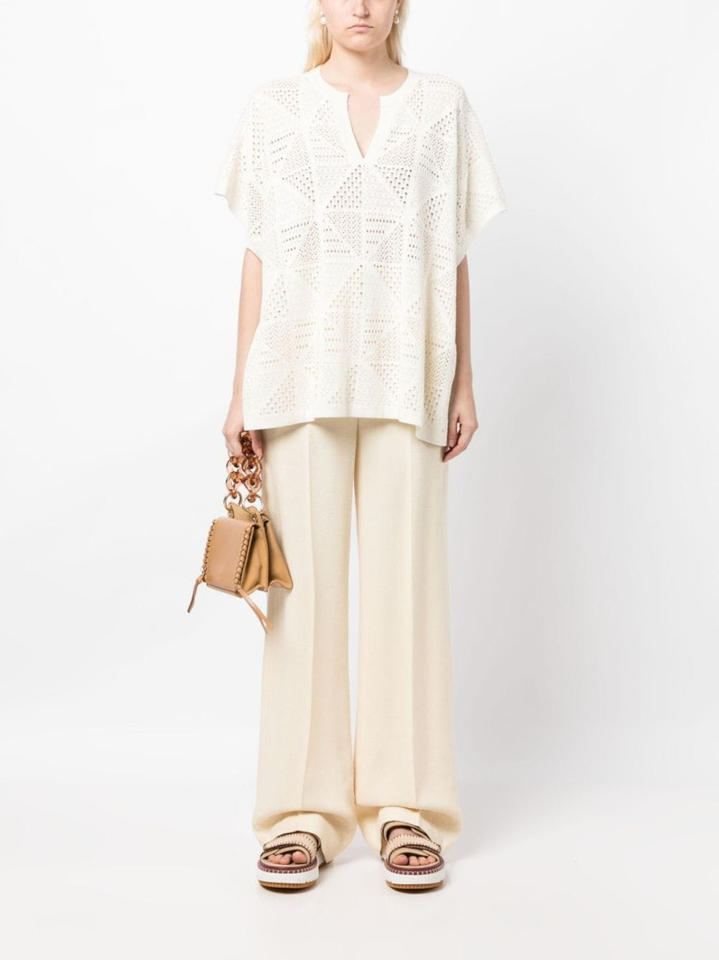See by Chloé open-knit split-neck top outlook