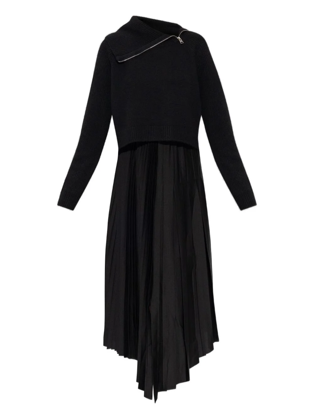 Jax zip-detail pleated midi dress - 1