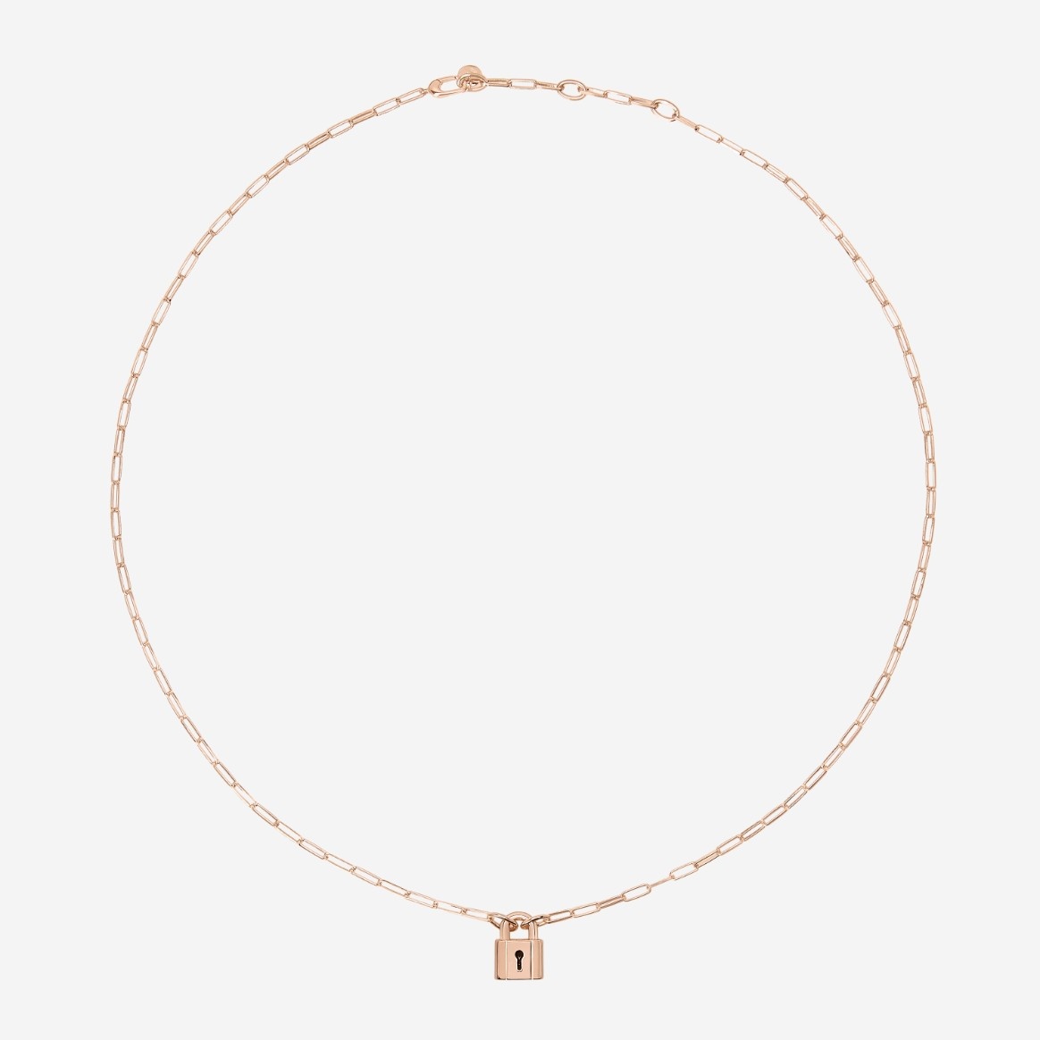 Gold Plated Silver Lock Necklace - 1