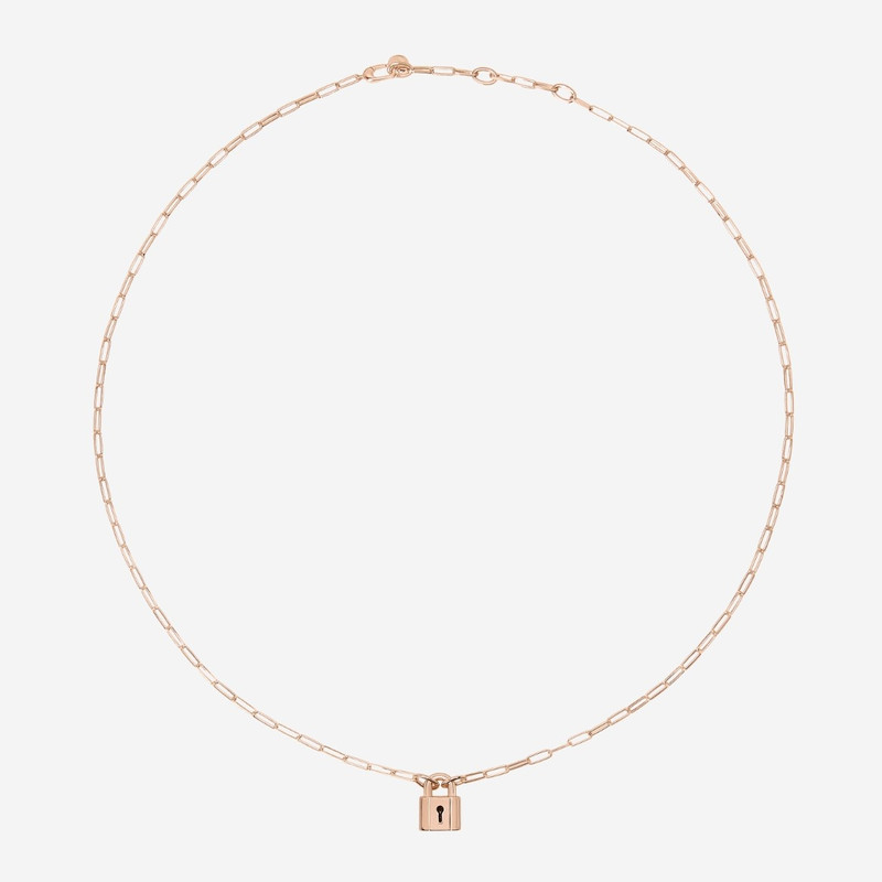 Gold Plated Silver Lock Necklace 1