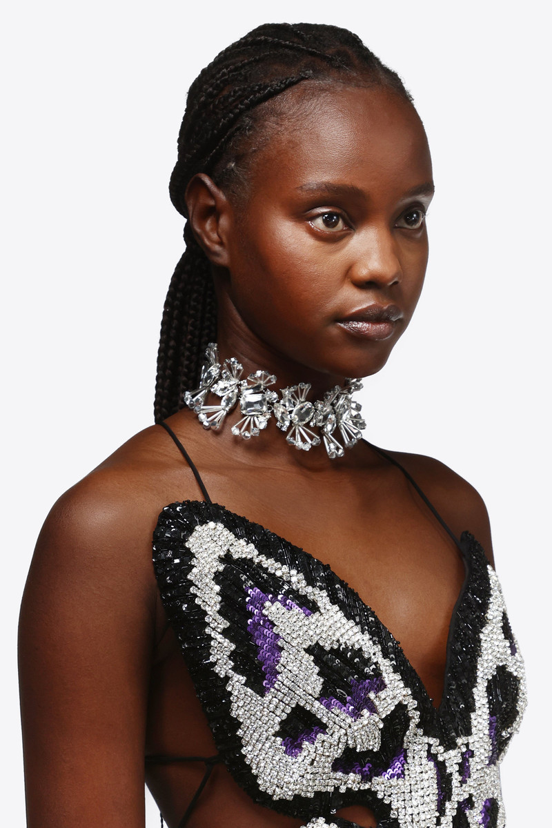 AREA DISTRESSED CRYSTAL CHOKER outlook