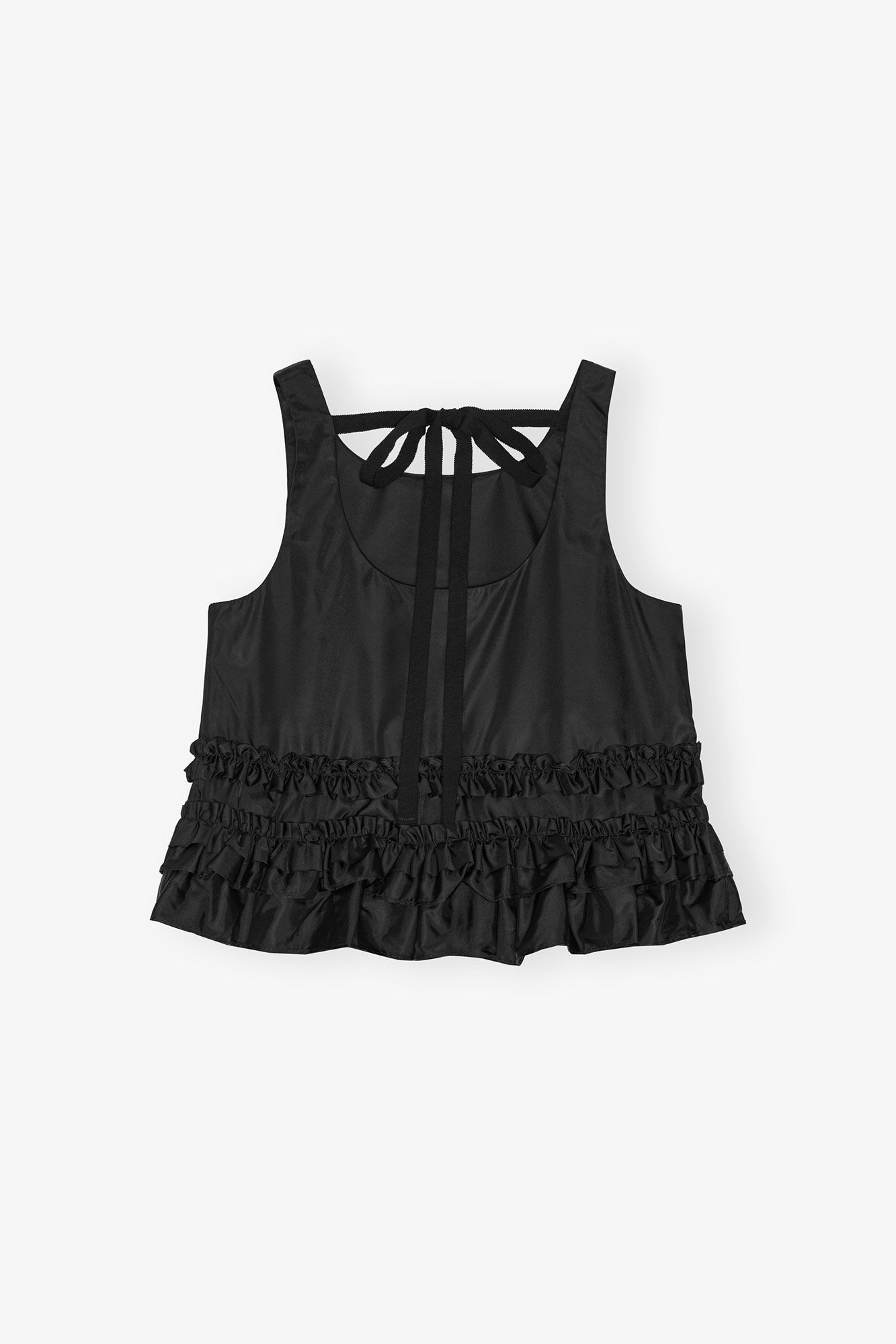 BLACK DUCHESSE NYLON FRILL TOP - 2