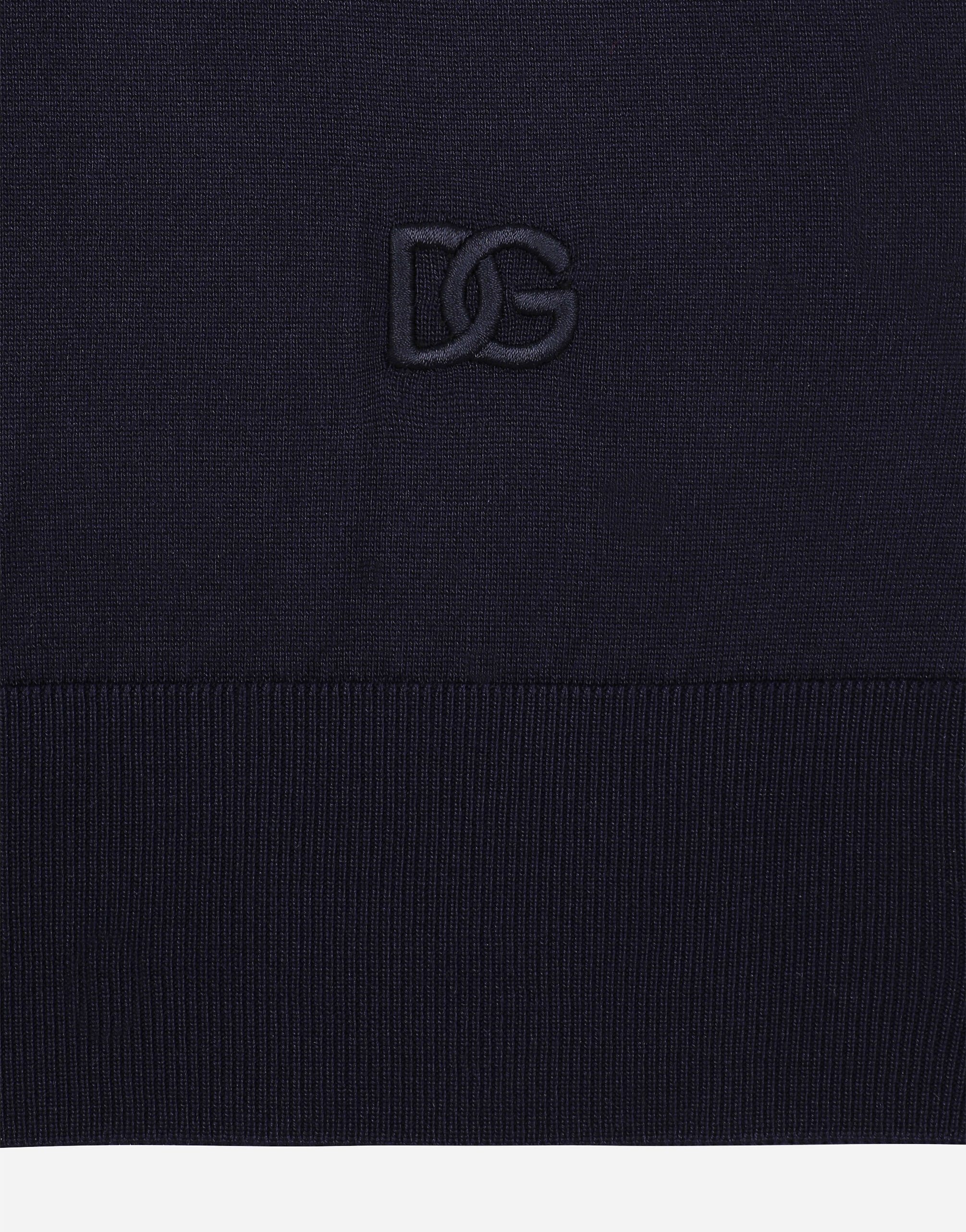 Silk round-neck sweater with DG embroidery - 3
