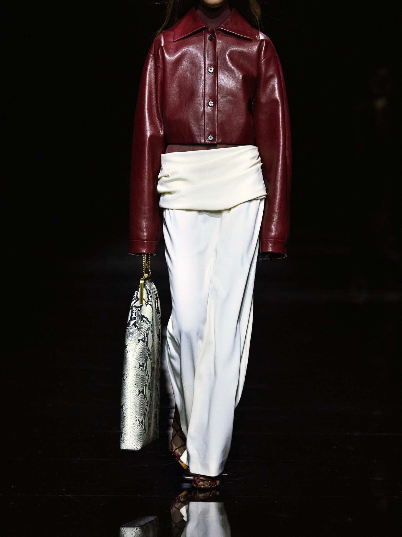 Sue cropped leather jacket - 5