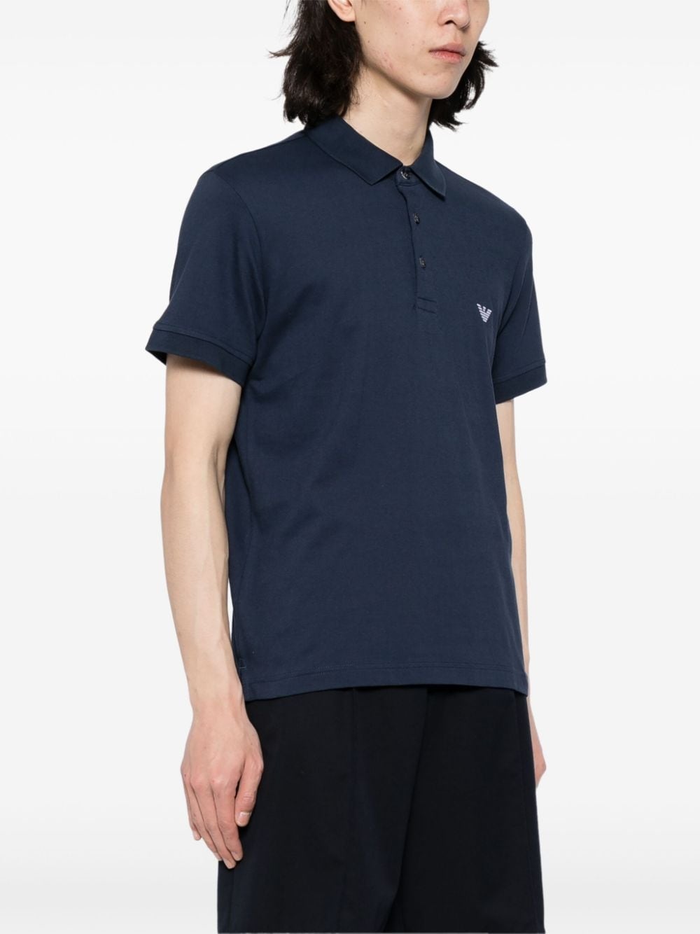 logo-patch cotton polo - 3