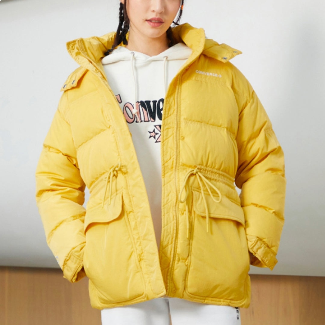 (WMNS) Converse Cargo Hooded Down Jacket 'Yellow' 10021994-A03 - 3