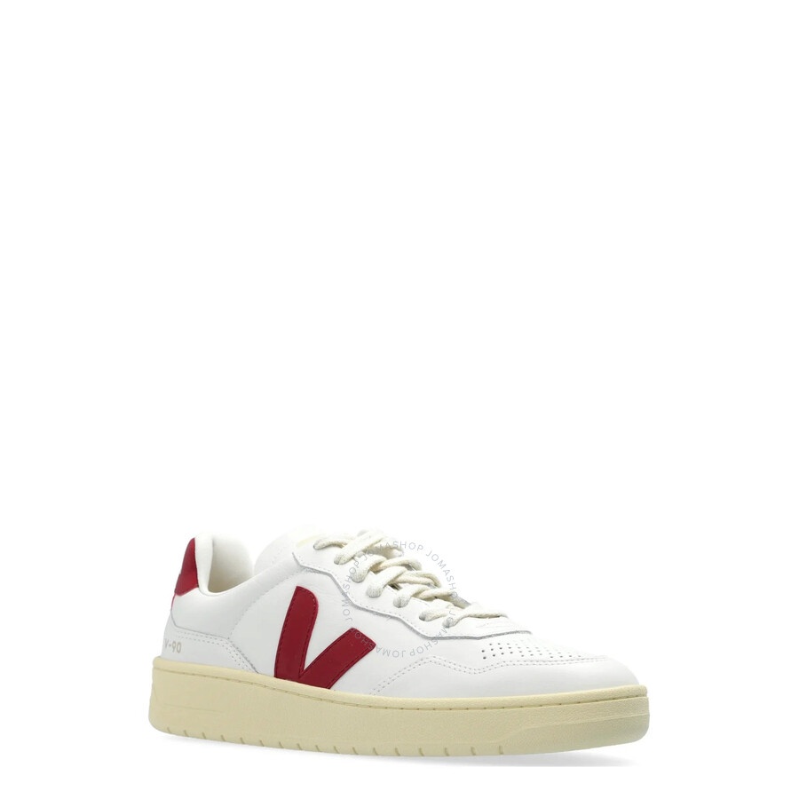 Veja V-90 Leather Low-Top Sneakers - 3