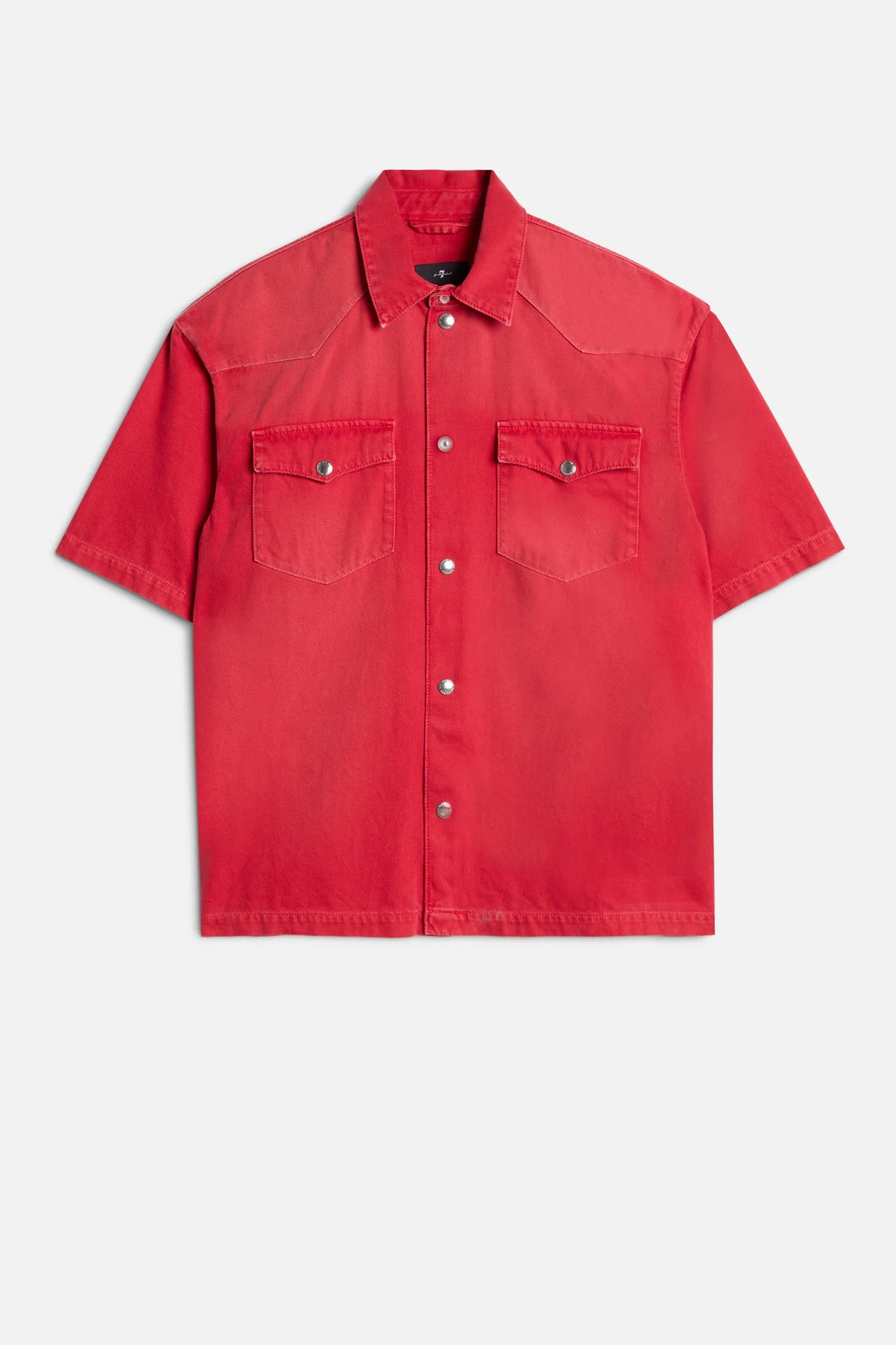 SHORT SLEEVE WESTERN OVERSHIRT in Denim Postbox - 1