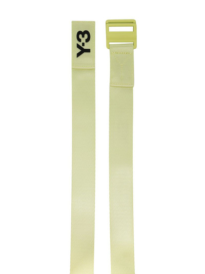 Y-3 logo-print buckled belt outlook