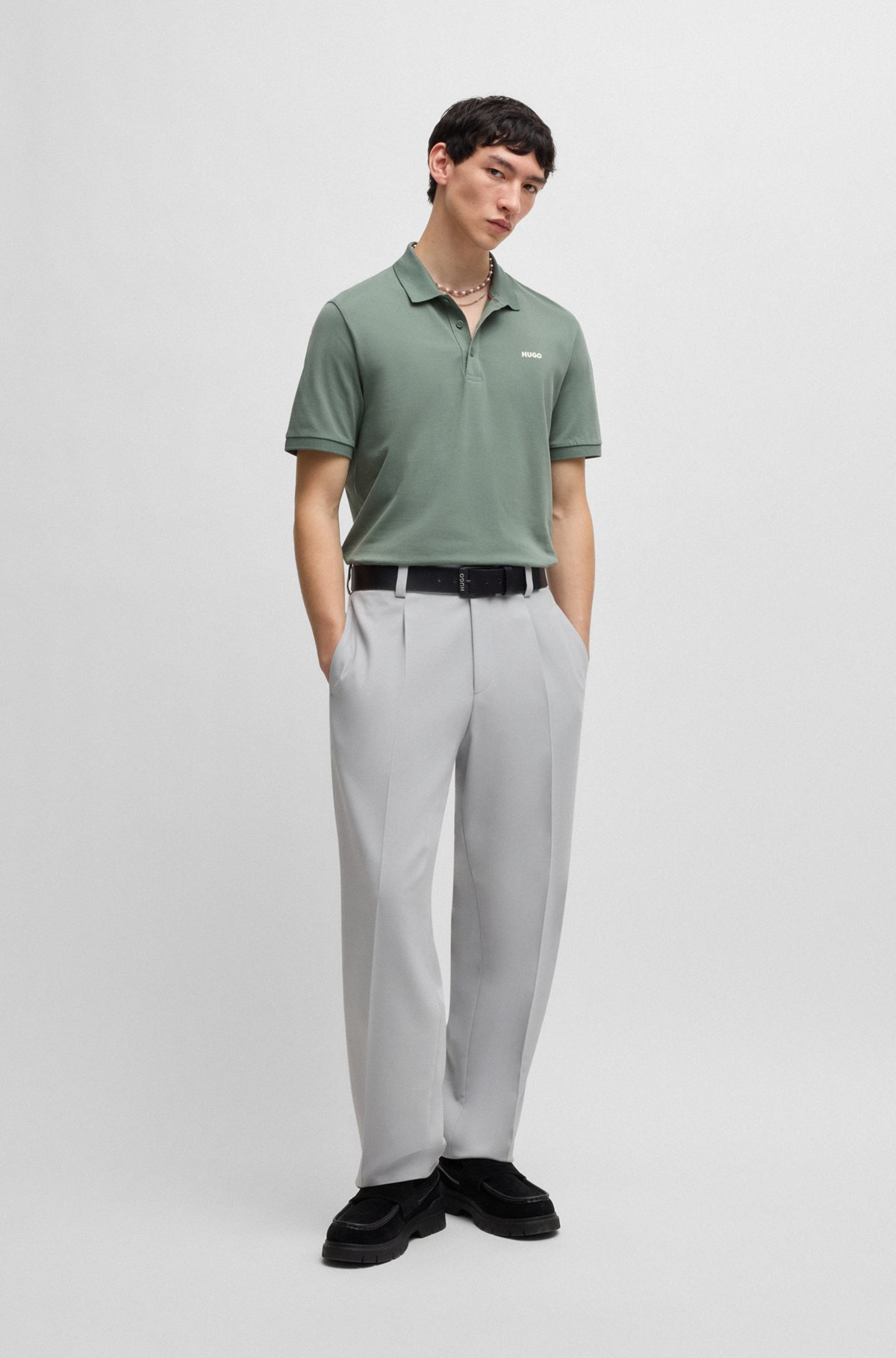 COTTON-PIQUÉ POLO SHIRT WITH LOGO PRINT - 4