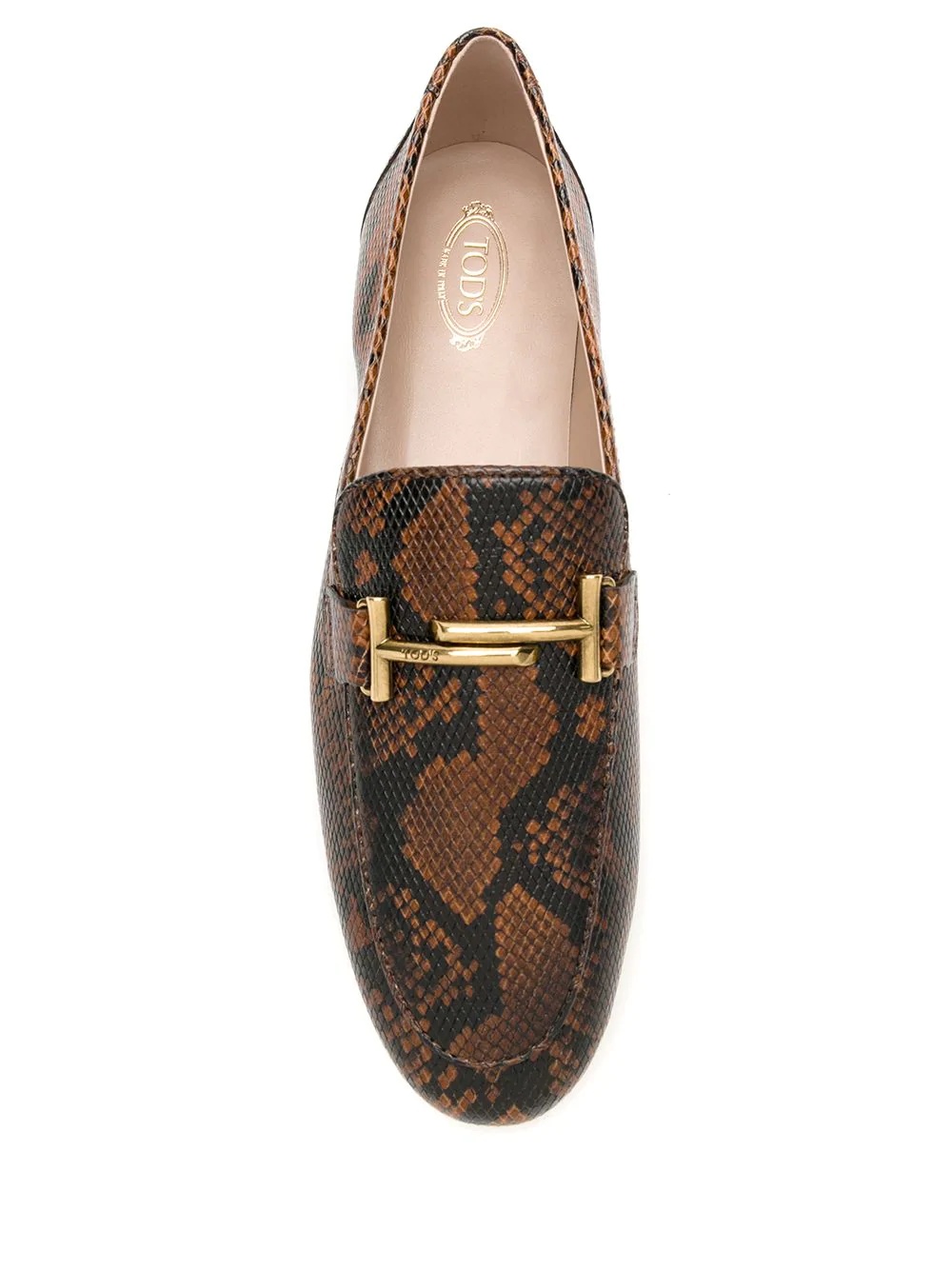 snakeskin effect loafers - 4