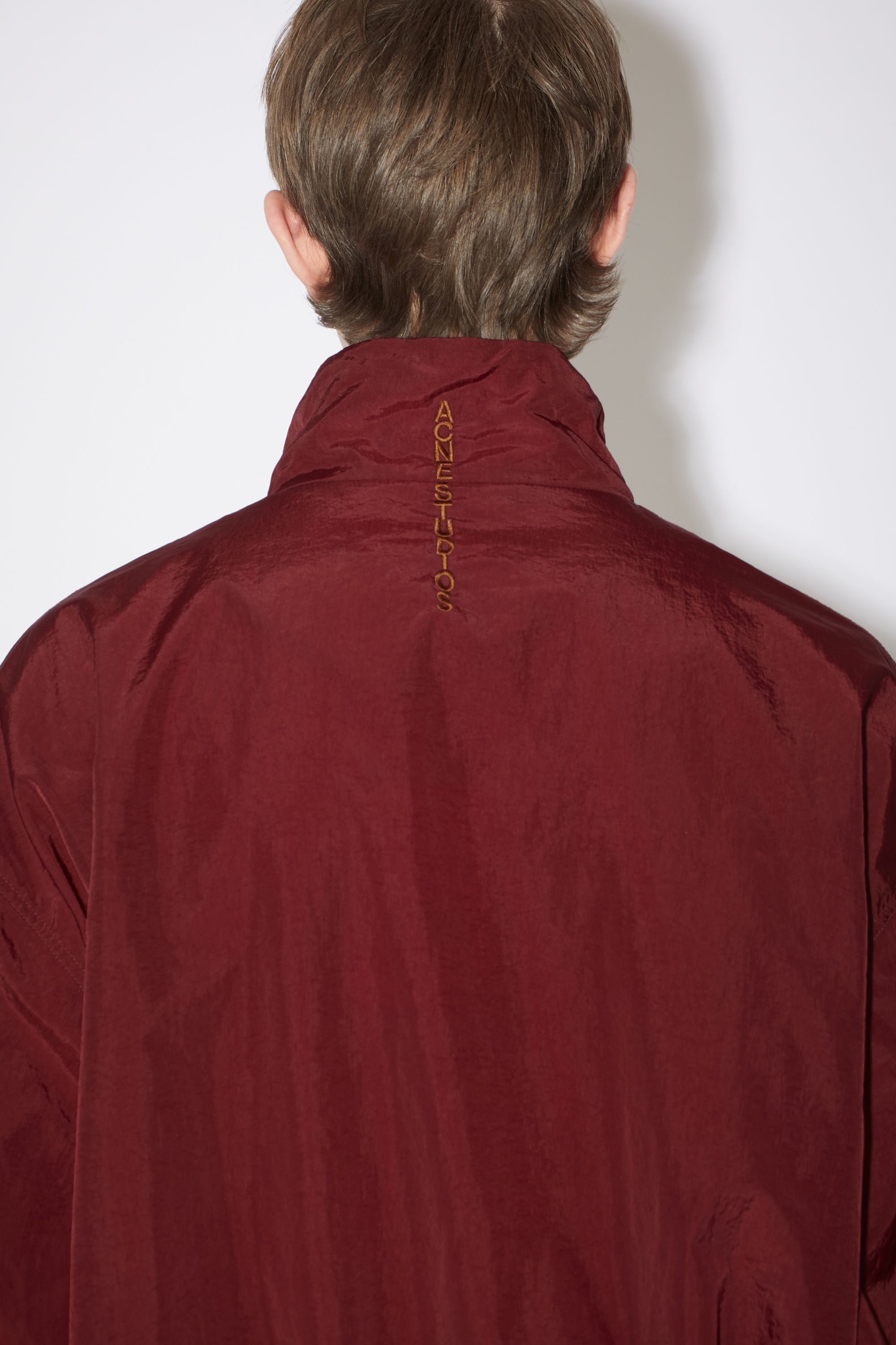 Nylon zippered jacket - Burgundy - 5