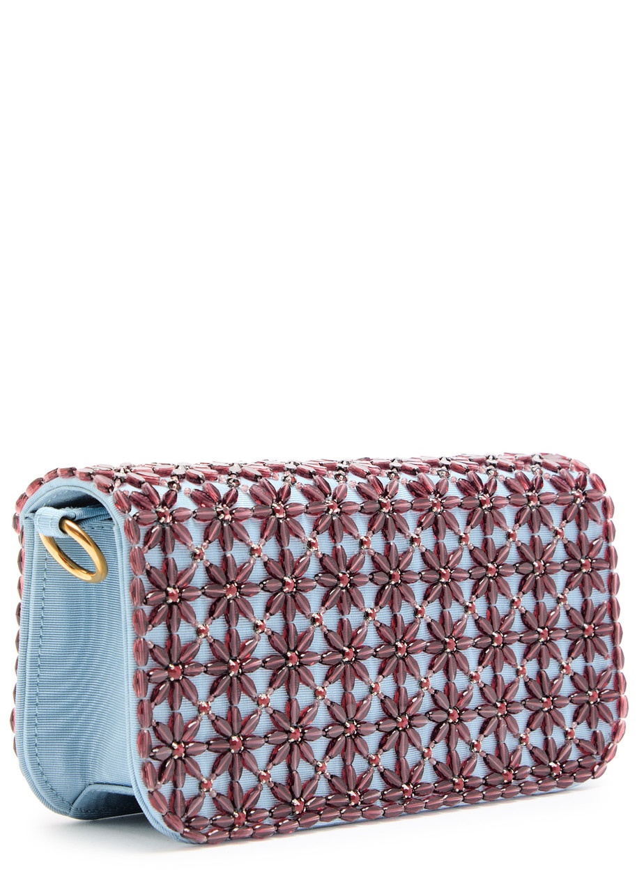 Valentino Locò Small Floral-embellished Moiré Shoulder bag - 2