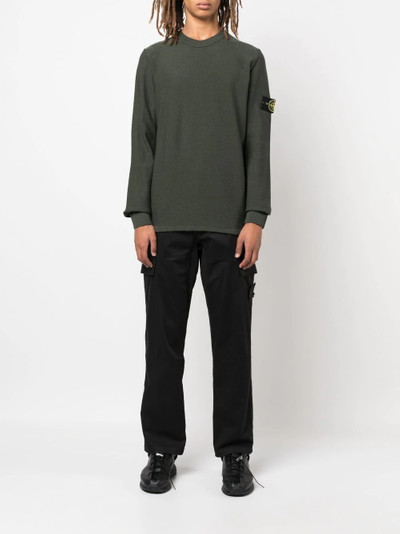 Stone Island logo-patch long-sleeve jumper outlook