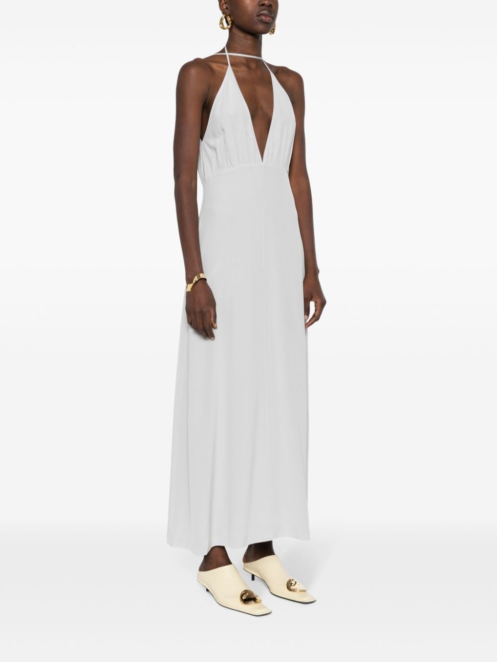 halterneck silk dress - 3