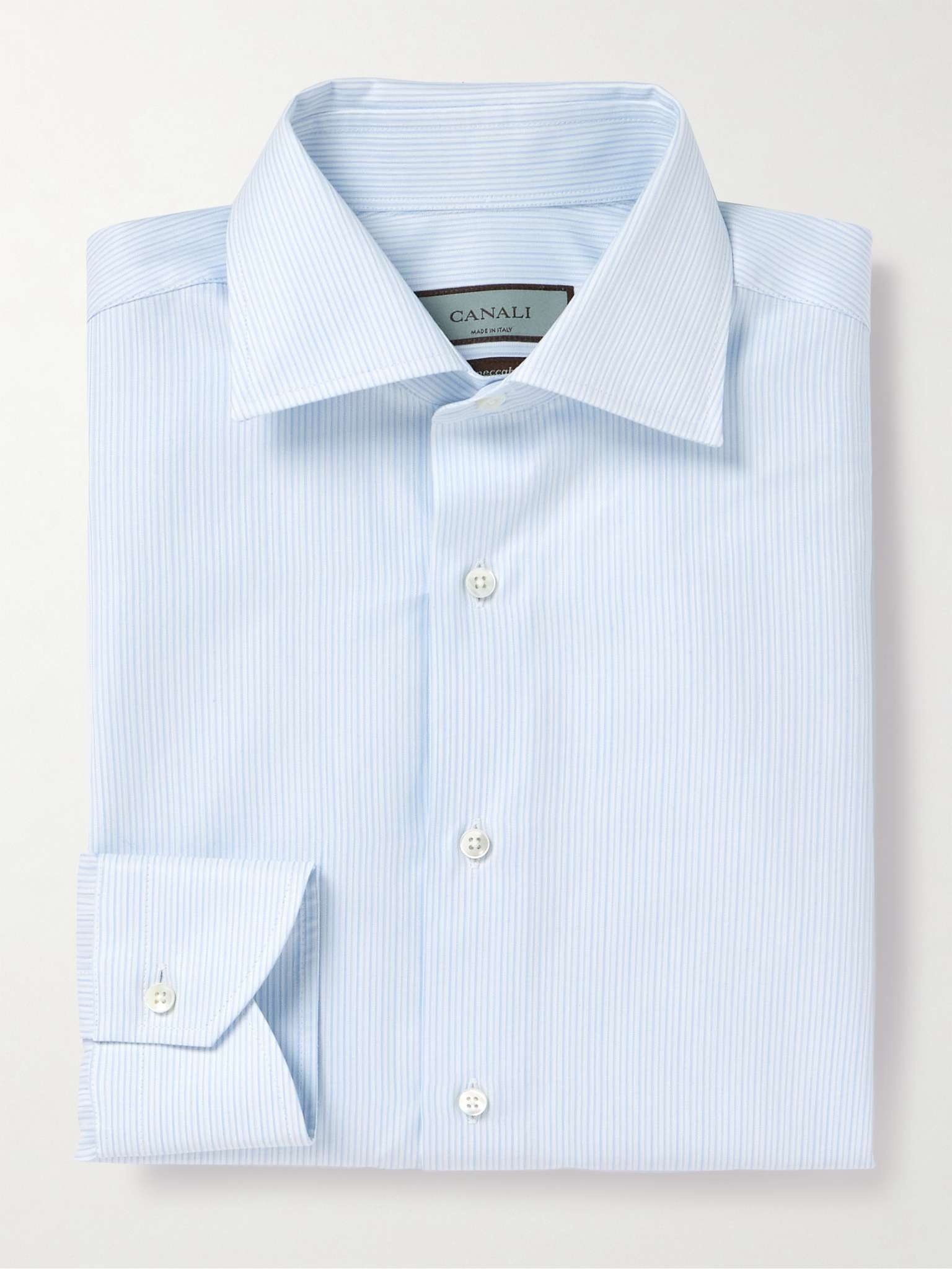 Impeccable Striped Herringbone Cotton Shirt - 3