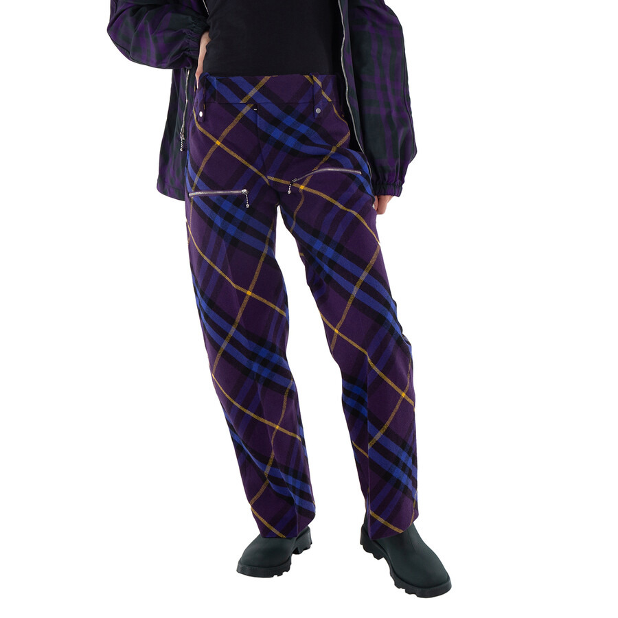 Burberry Ribbon Check Tailored Wool Trousers - 3