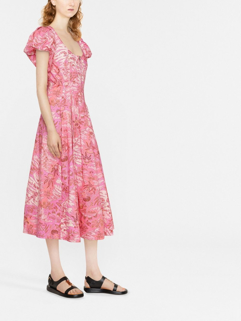 botanical-print zip-up dress 3