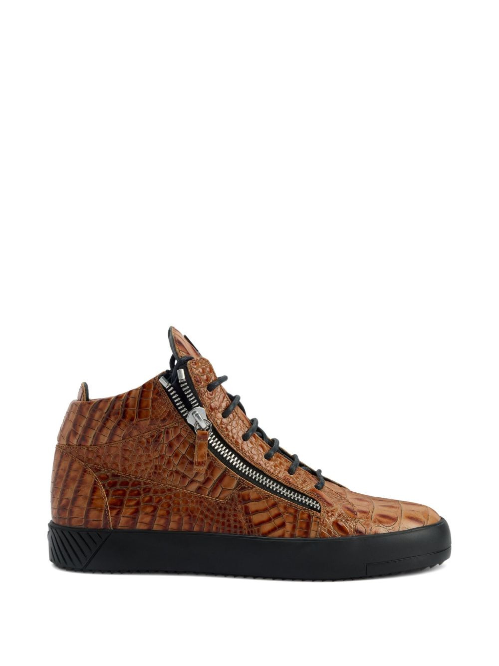 Kriss crocodile-effect zip-up trainers - 5