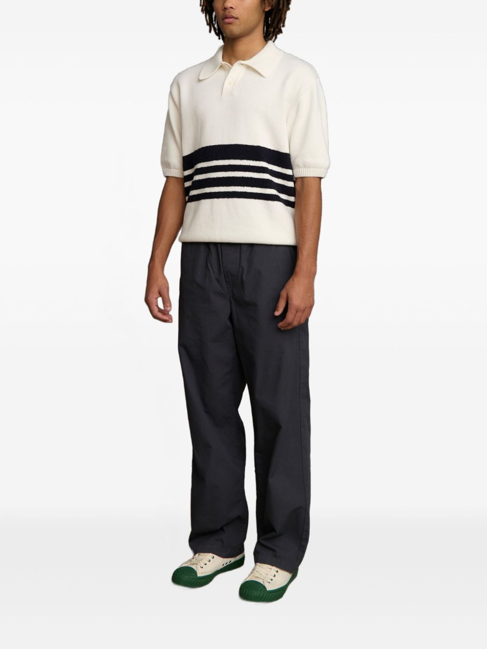 panel knit polo shirt - 2