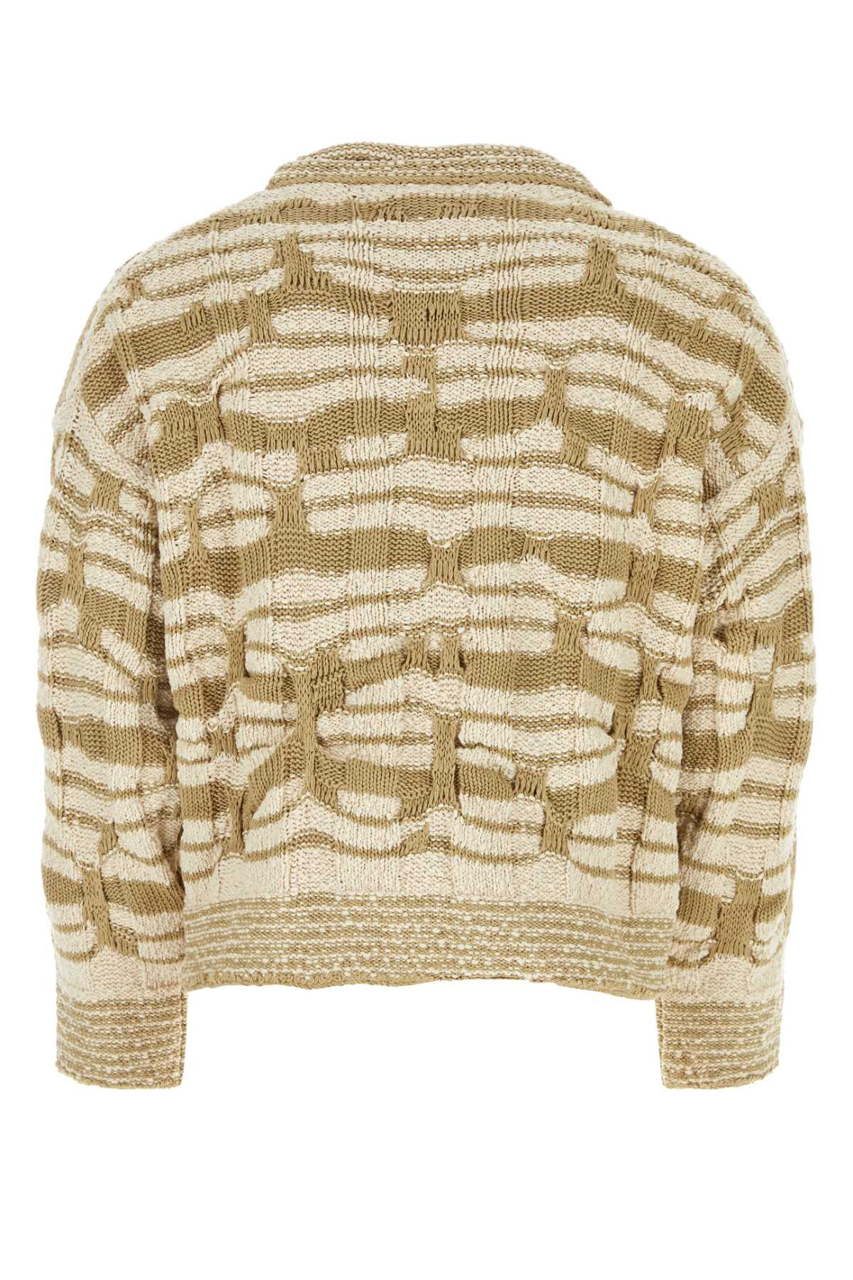 Bottega Veneta Men Embroidered Cotton Blend Sweater - 2