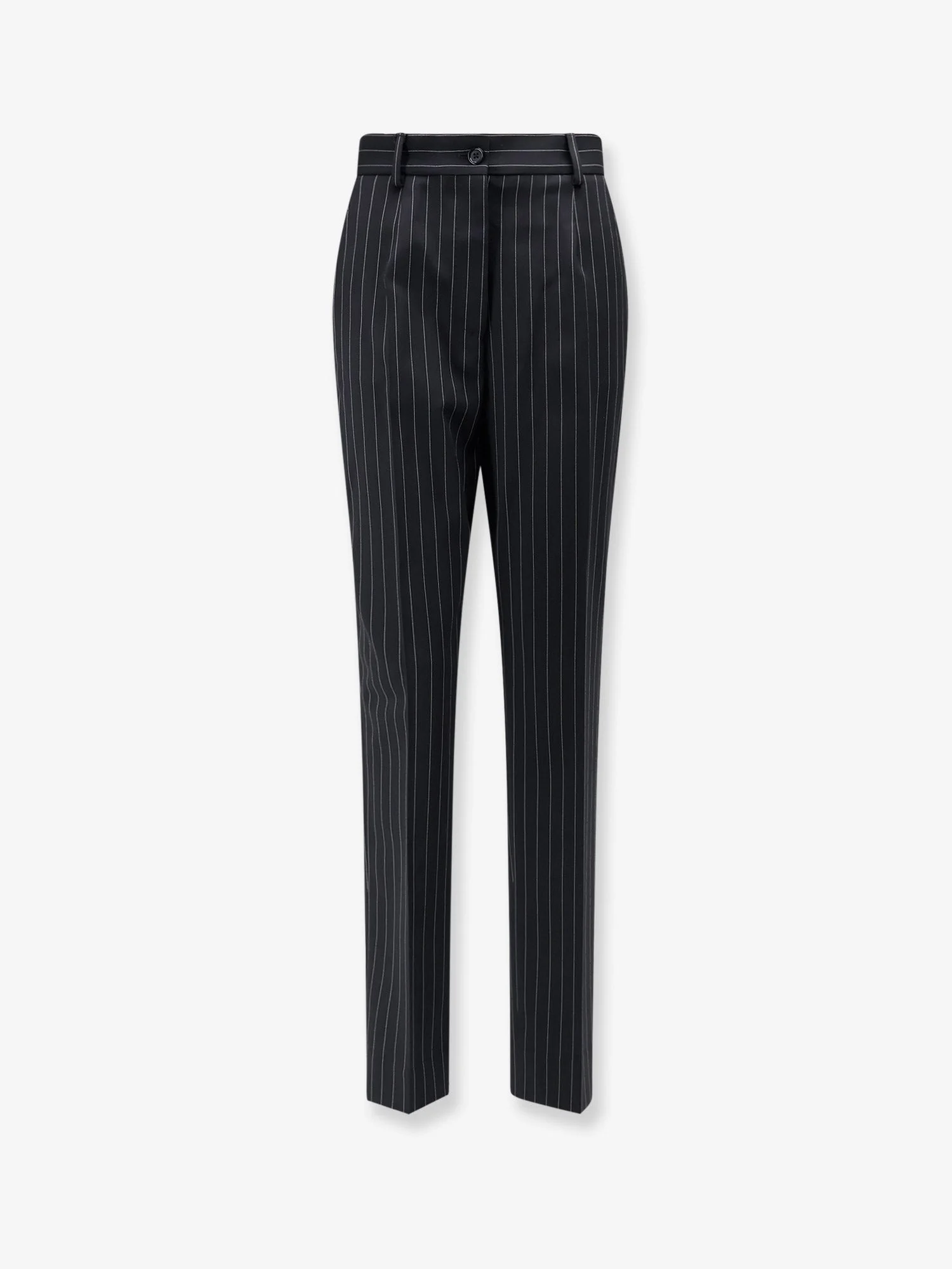 Pinstriped Stretch Wool Trousers - 1