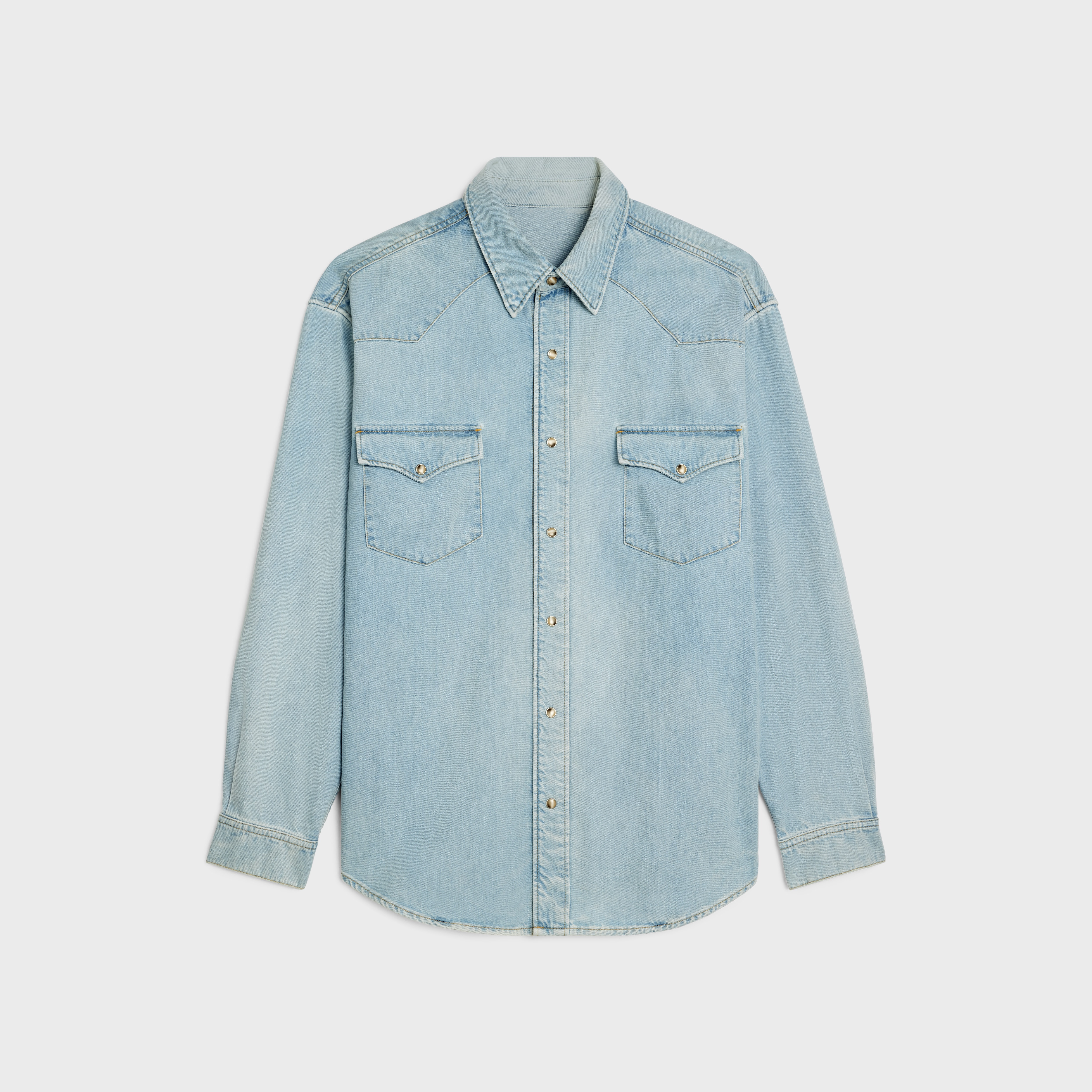 western shirt in faded summer wash denim - 1