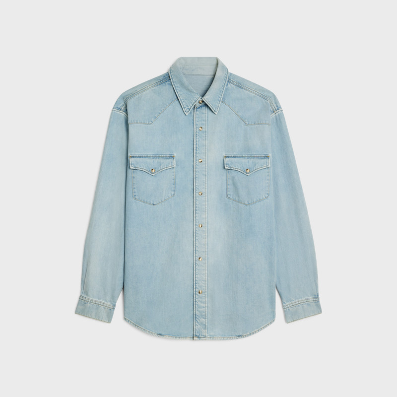 western shirt in faded summer wash denim 1