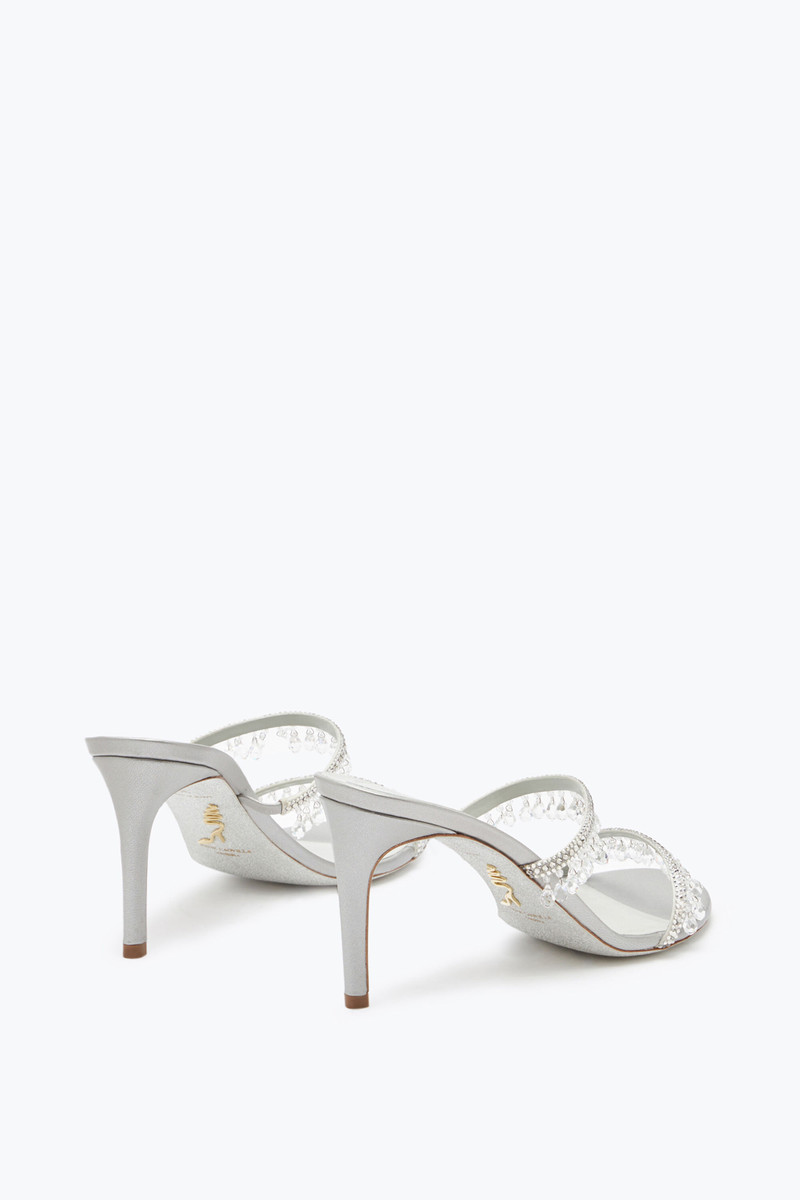 RENE CAOVILLA Chandelier Pearl Gray Slider Sandal 80 outlook