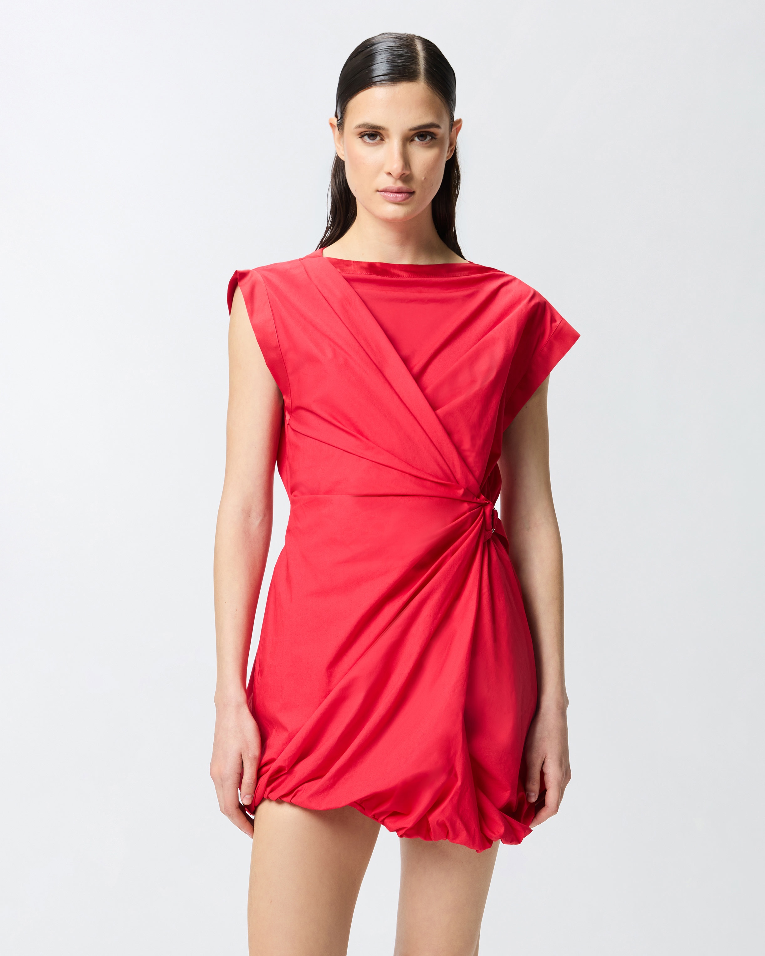 POPLIN DRESS WITH CRISSCROSS - 2