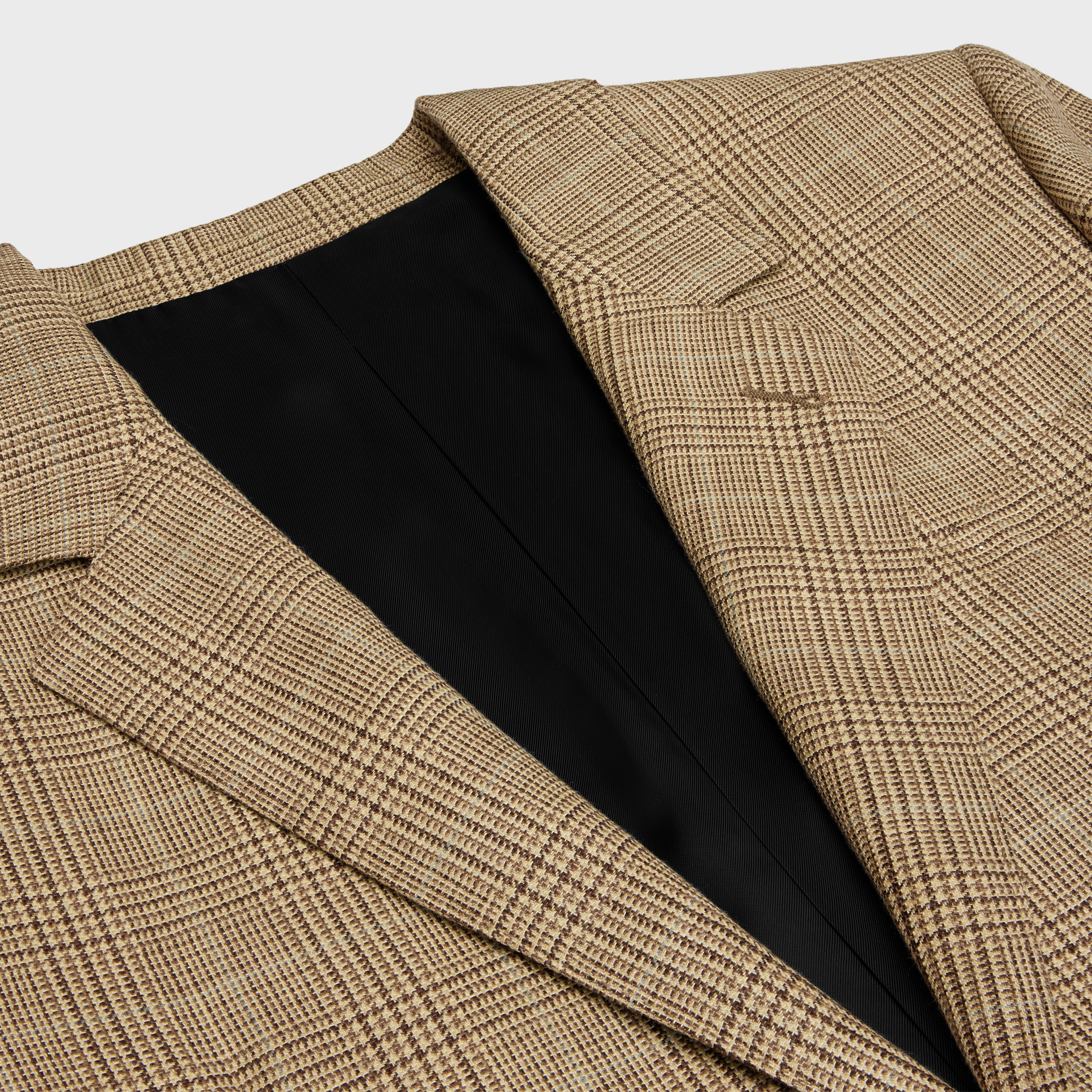 jude jacket in prince of wales wool and linen - 3