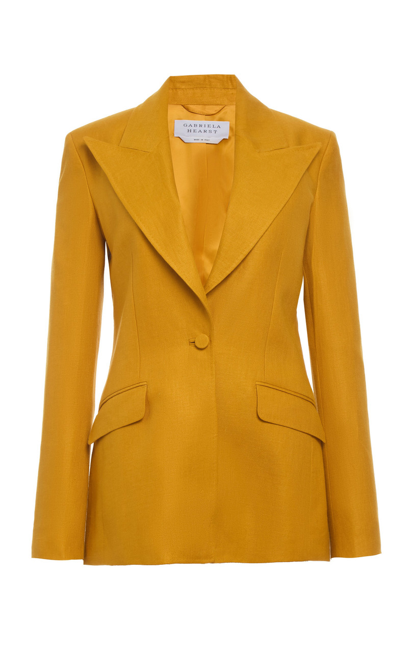Leiva Blazer in Golden Birch Linen Twill 1