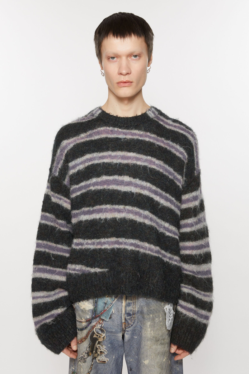 Acne Studios Mohair blend jumper - Dark grey melange/multi outlook