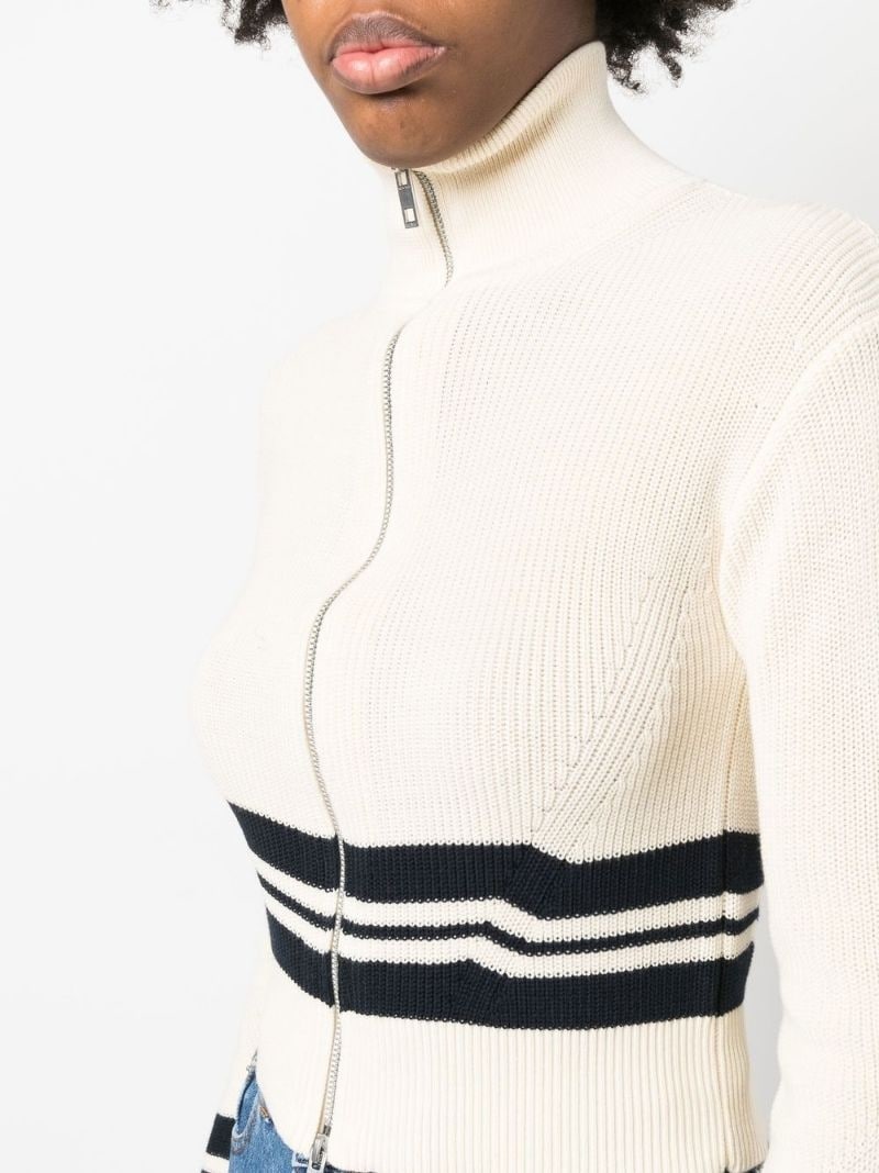 stripe-detail ribbed jumper - 5