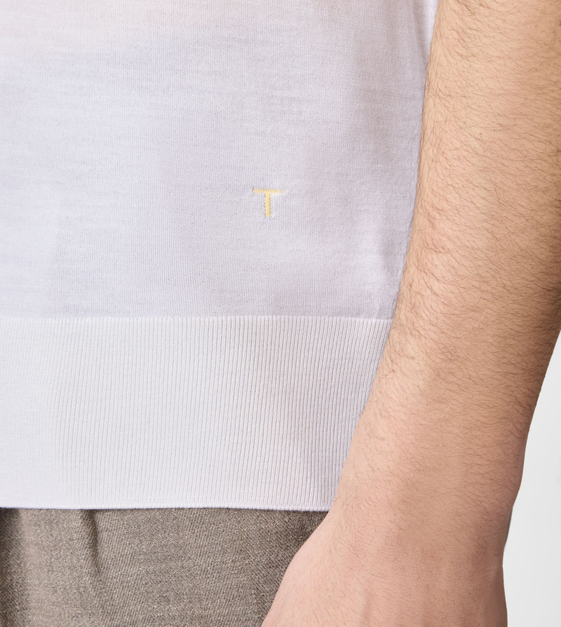 T-SHIRT IN WOOL JERSEY - WHITE 6