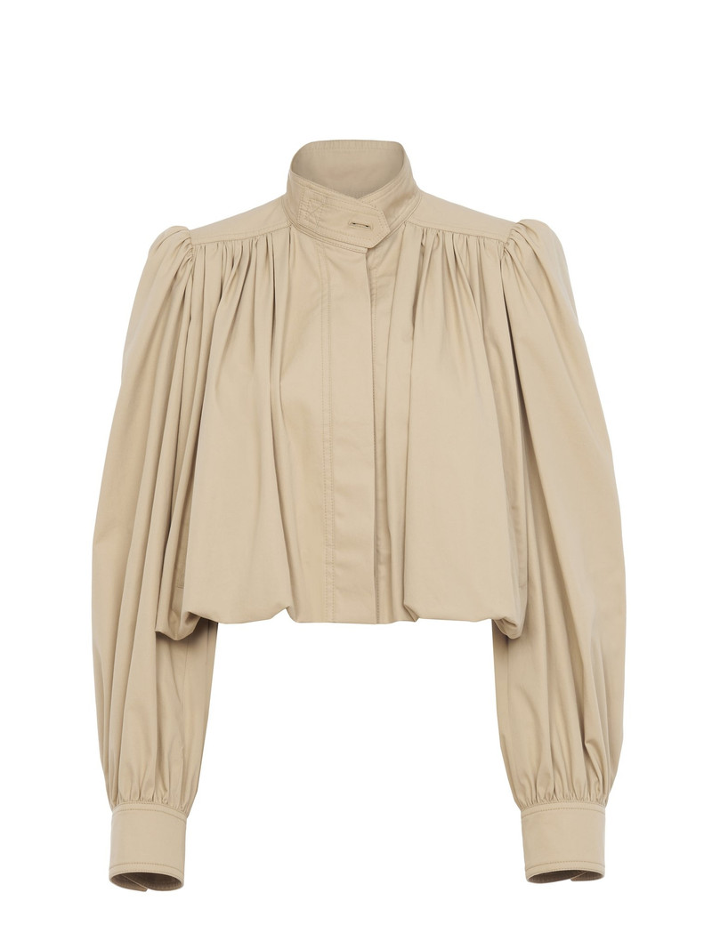 GATHERED BOULE JACKET IN COTTON GABARDINE 1