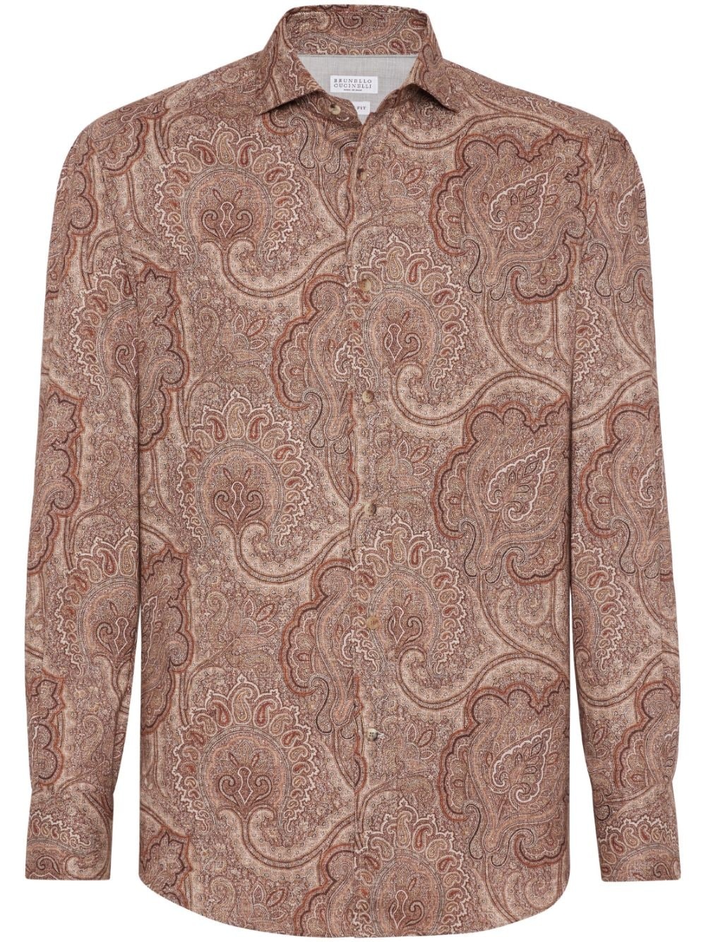 patterned jacquard cotton shirt - 1