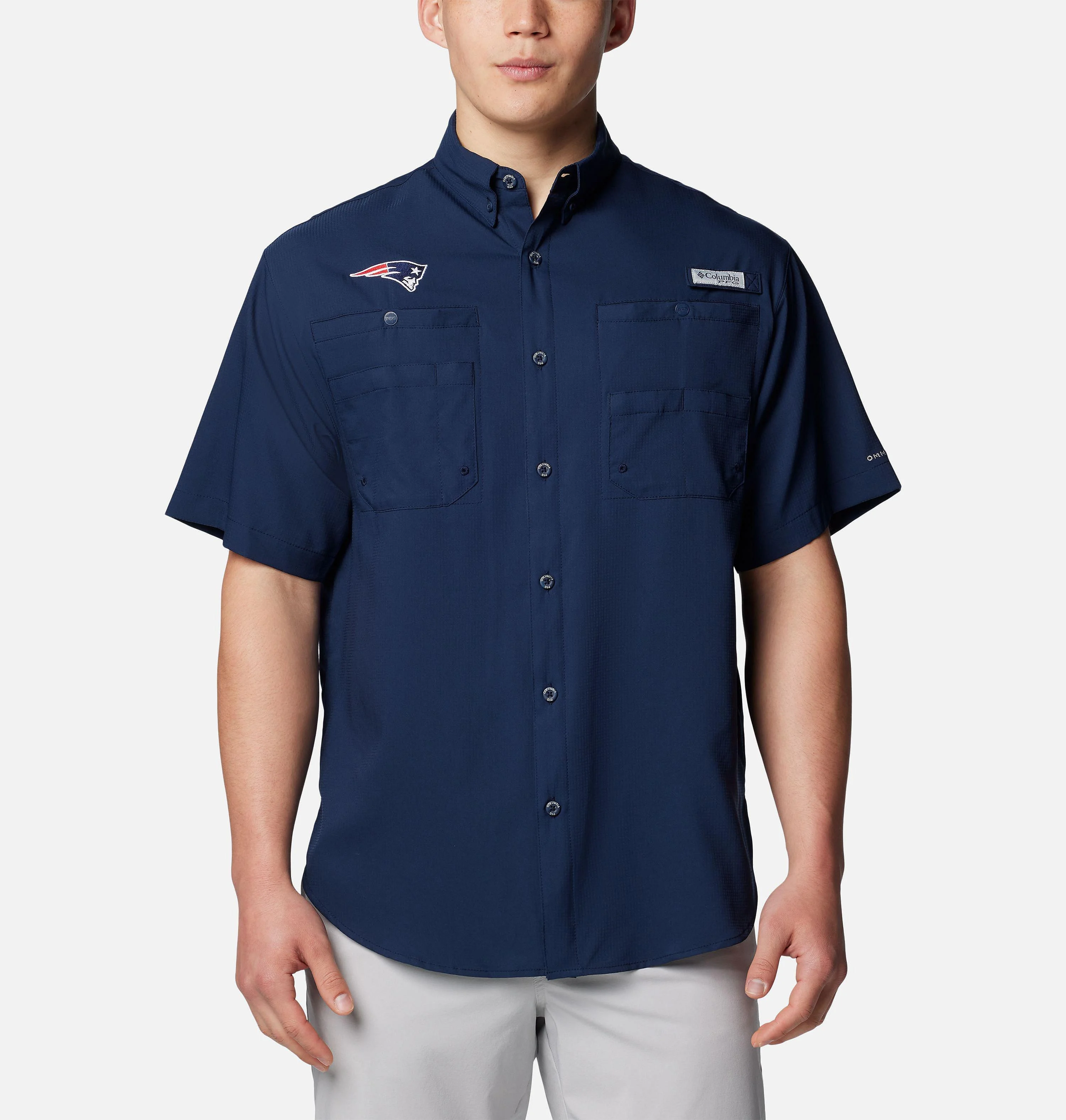 Men's PFG Tamiami Short Sleeve Shirt - New England Patriots - 1