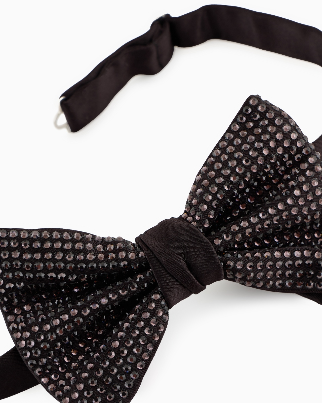 SILK AND RHINESTONE KNOTTED BOW TIE - 2