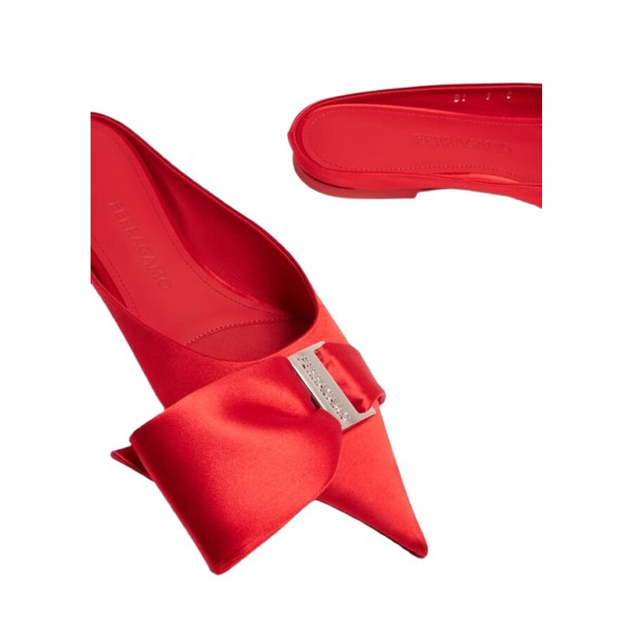 Ferragamo Asymmetric-Bow Satin Mules - 2