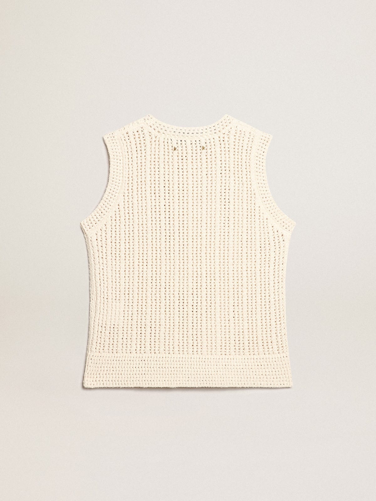 Papyrus-colored knitted sleeveless top - 6