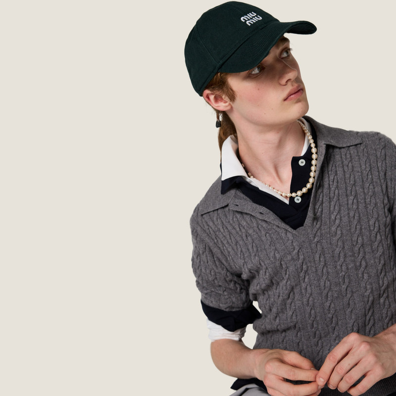 Miu Miu Denim baseball cap outlook