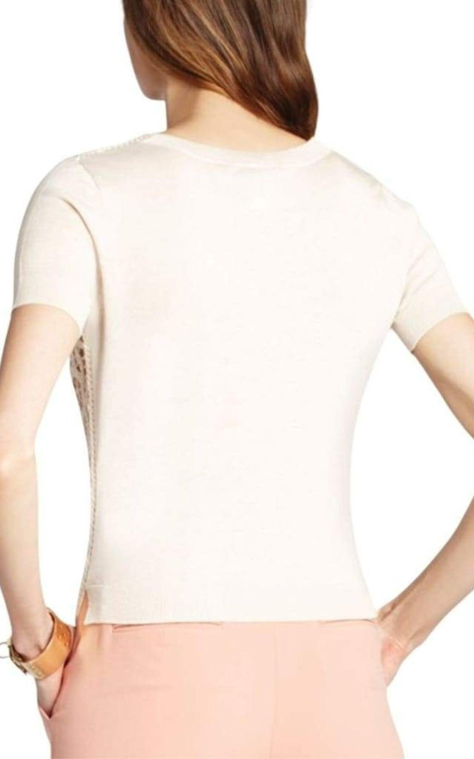 BCBGMAXAZRIA - Lace Crochet Silk Blend Top - 3